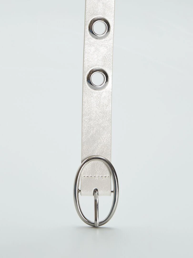 Ceinture métallique à œillets Blanc
