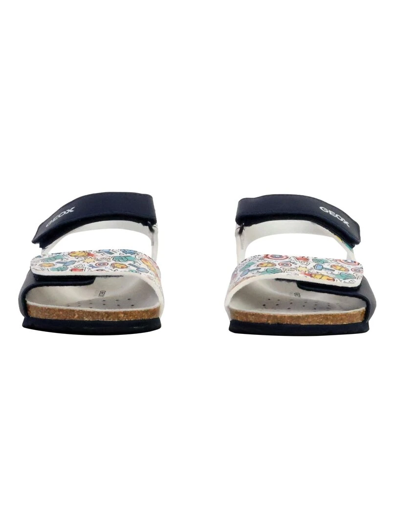 Sandale Plate Cuir Geox Ghita Print.Synth.Lea   Bleu