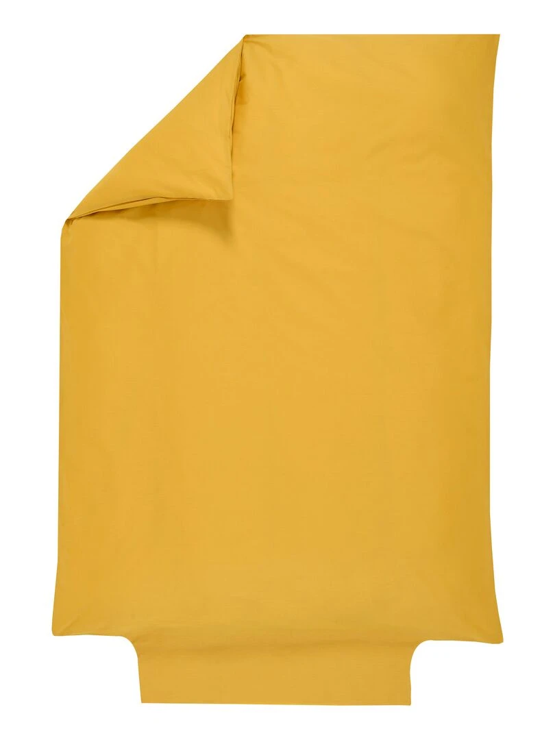 Housse de couette Coton Bio 57 fils 'P'tit Basile' Jaune moutarde