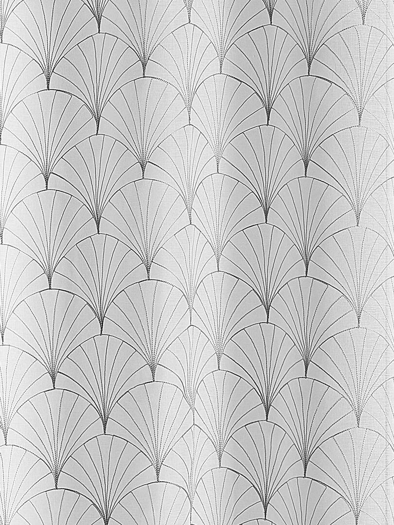 Voilage brodé au style art déco Gris clair