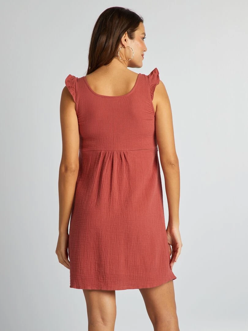 Robe d'allaitement en coton   Brique