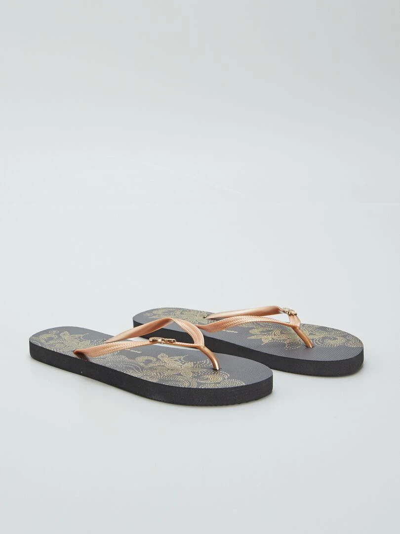 Tongs ananas noir