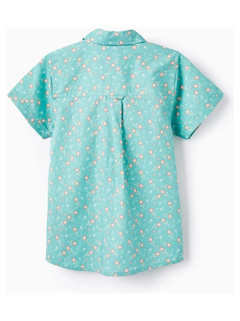 Chemise Florale En Coton Pour Garçon manches courtes Vert