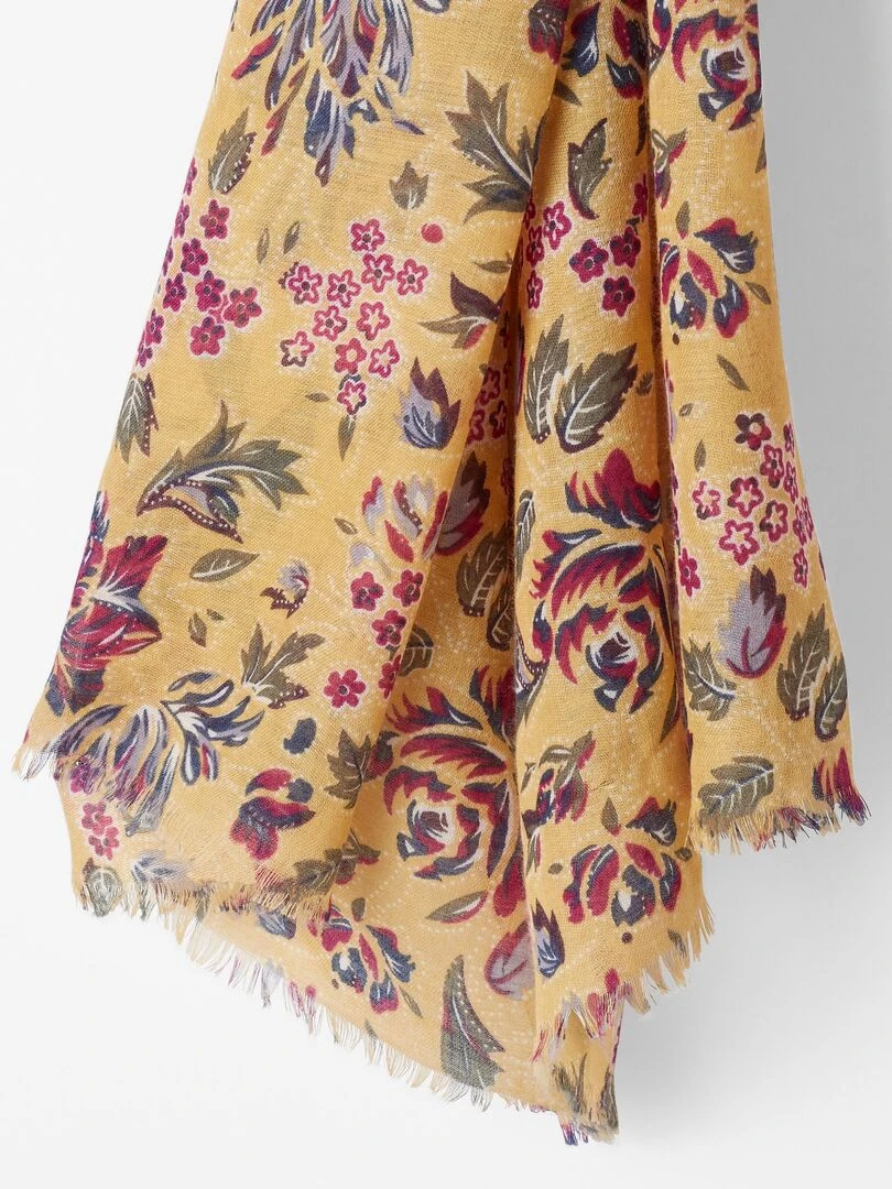 Foulard imprimé floral Damart Jaune