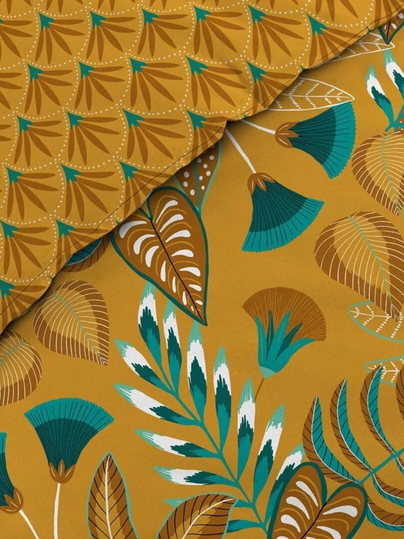 Housse de couette  + taie(s) Tilda coton 57 fils   Jaune