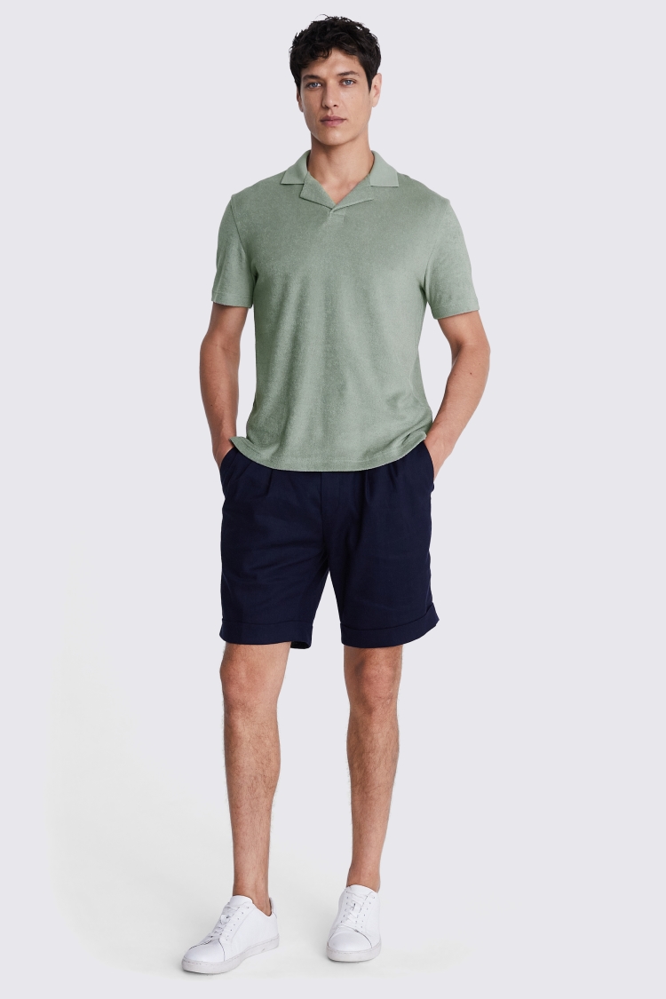 Linen Blend Pink Skipper Polo   Buy Online at Moss