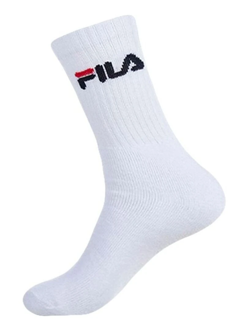 Lot de 6 Paires de Chaussettes Tennis Assorties Fila   Blanc Noir Gris