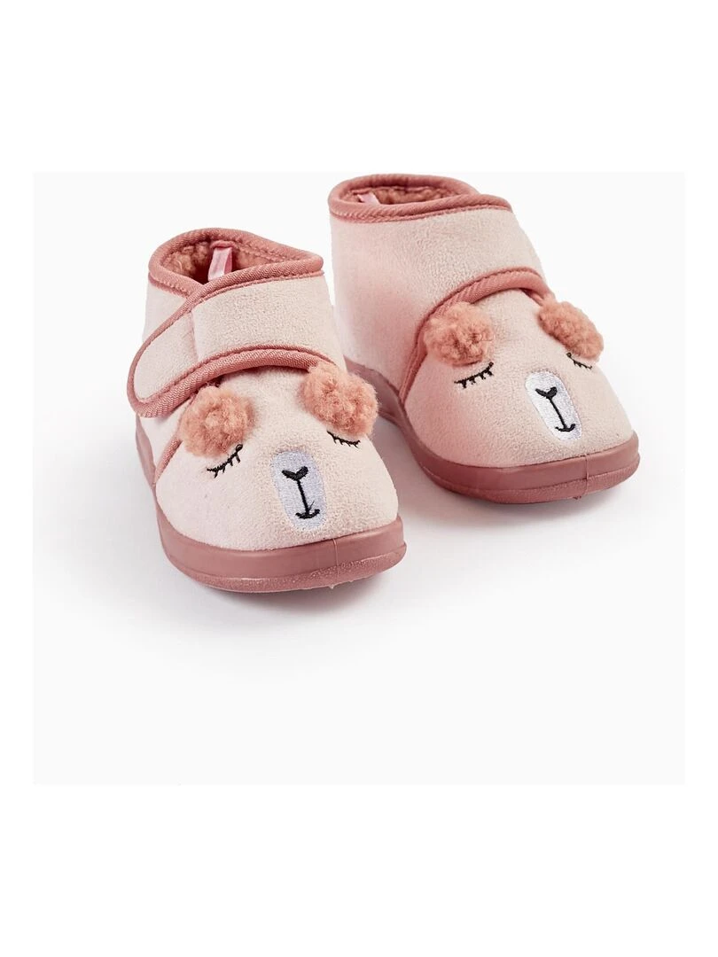 Chaussons avec des oreilles pour bébé fille 'Alpaga' DISCOVER PERU Blanc