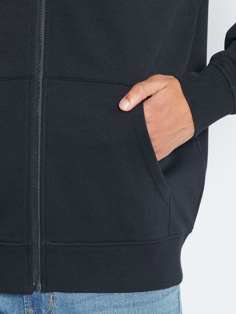 Sweat à capuche zippé +1m90   noir