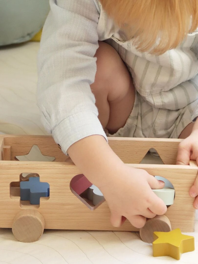 Jeu' de'eveil Voiture avec cubes à encastrer en bois N/A