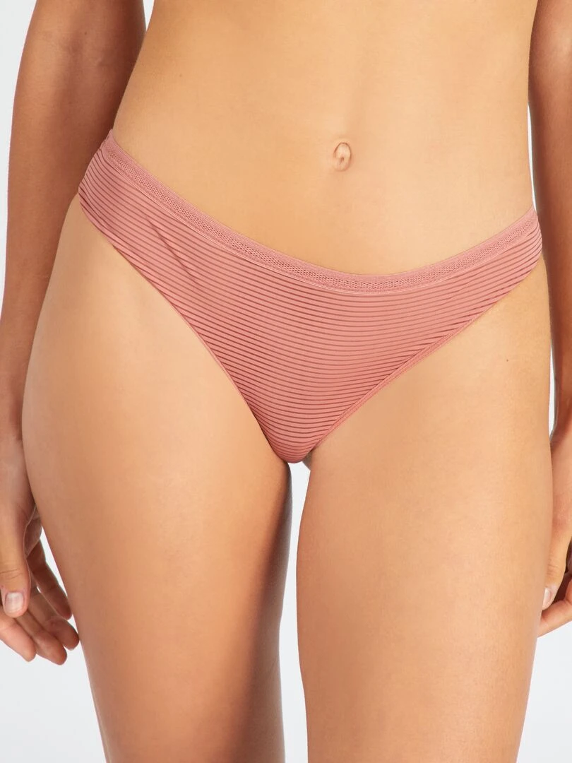 Tanga microfibre Rose