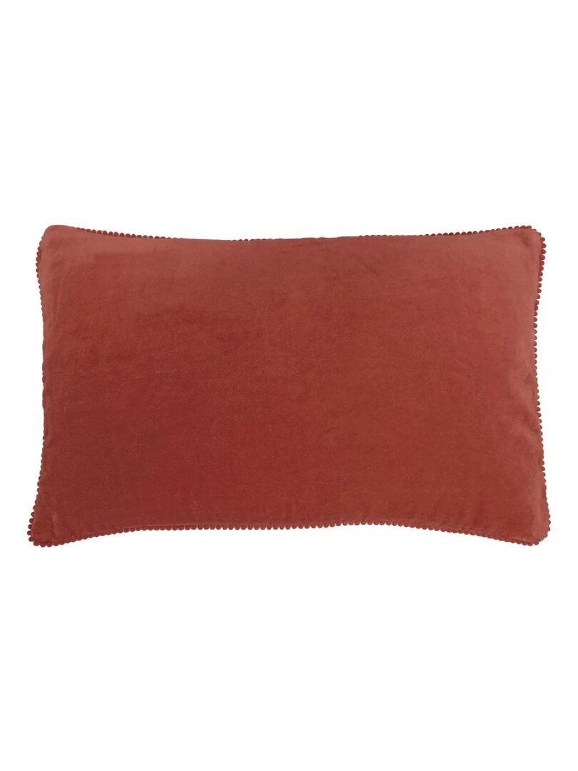 Coussin en velours avec contour perlé 'Deko&co'   Orange