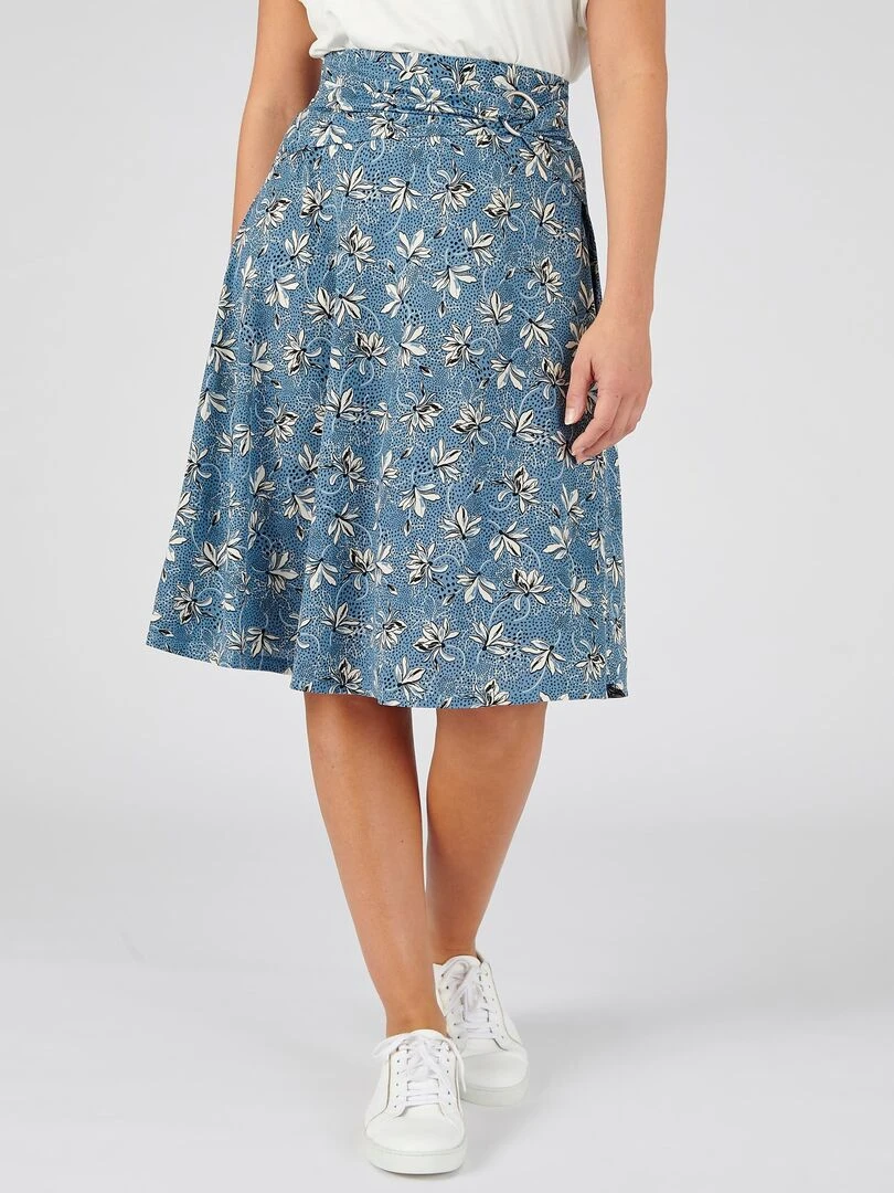 Jupe ceinture à boucle Damart Bleu pétrole