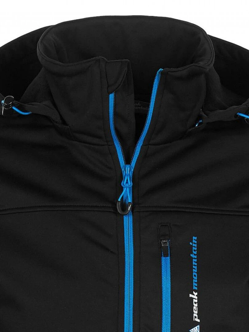 Blouson softshell homme CANNE   PEAK MOUNTAIN   Noir Bleu