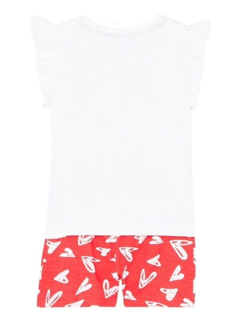 Disney Ensemble T shirt short fille Imprimé Minnie Blanc