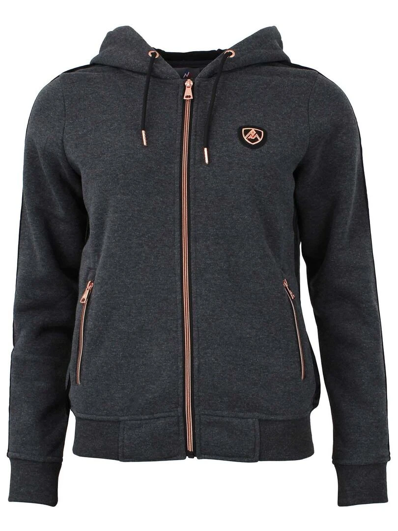 Sweat zippé à capuche femme ALICE Gris