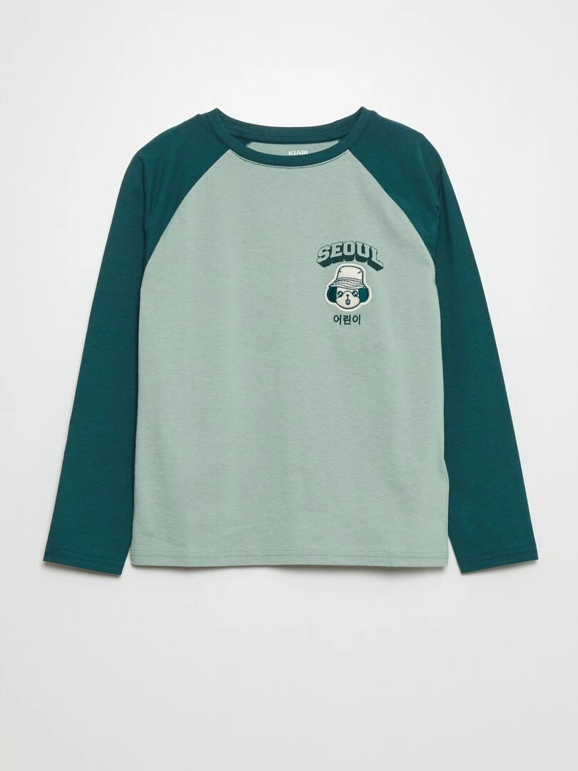 T shirt manches longues 'séoul' Vert