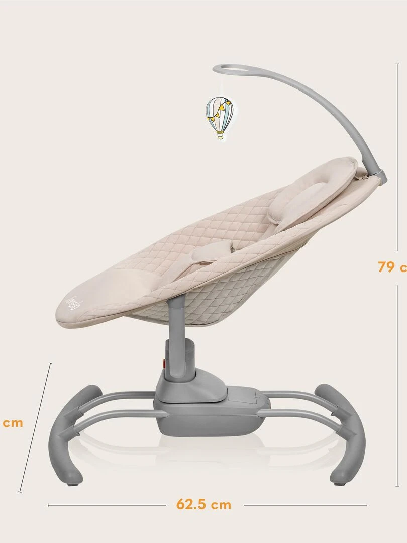 LIONELO Rio   Transat et Balancelle Électrique Bébé   Ttélécommande   3 vitesses de balancement   Beige