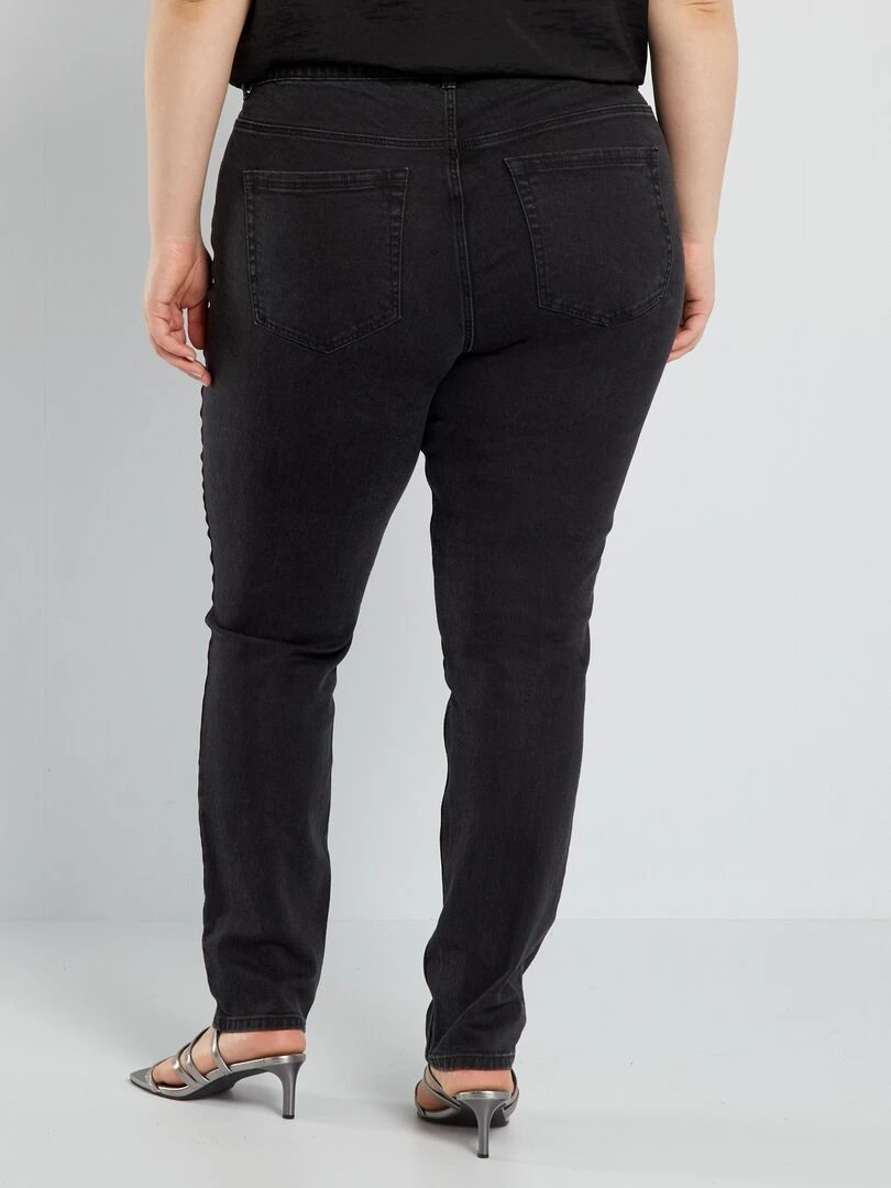 Jean slim à taille haute   L34   Noir
