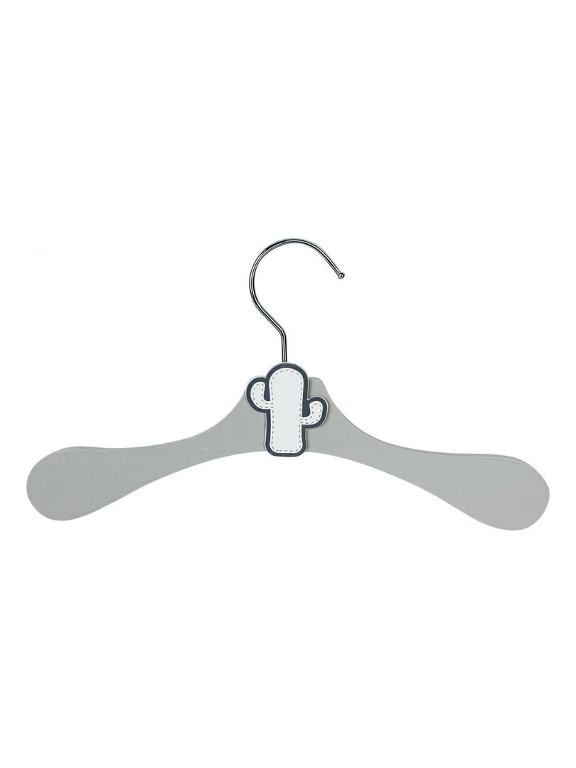 Lot de 20 cintres en bois 28 cm pour bébé enfant avec crochet pivotant Monsieur Bébé Gris Blanc