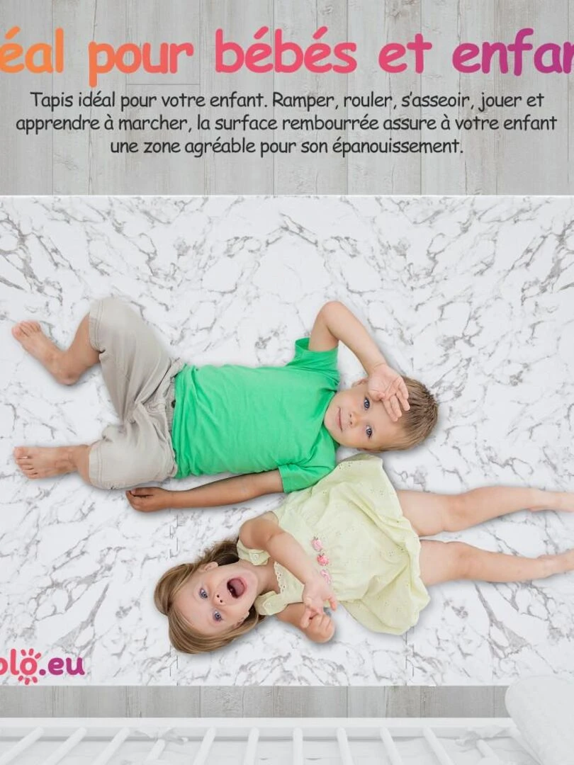 Tapis De Jeu Enfant Puzzle Arc En Ciel par Kidolo   120 x 180 cm   Gris