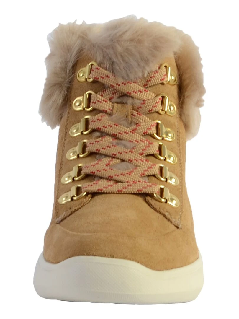 Basket Montante Cuir Geox D Rubidia C   Beige