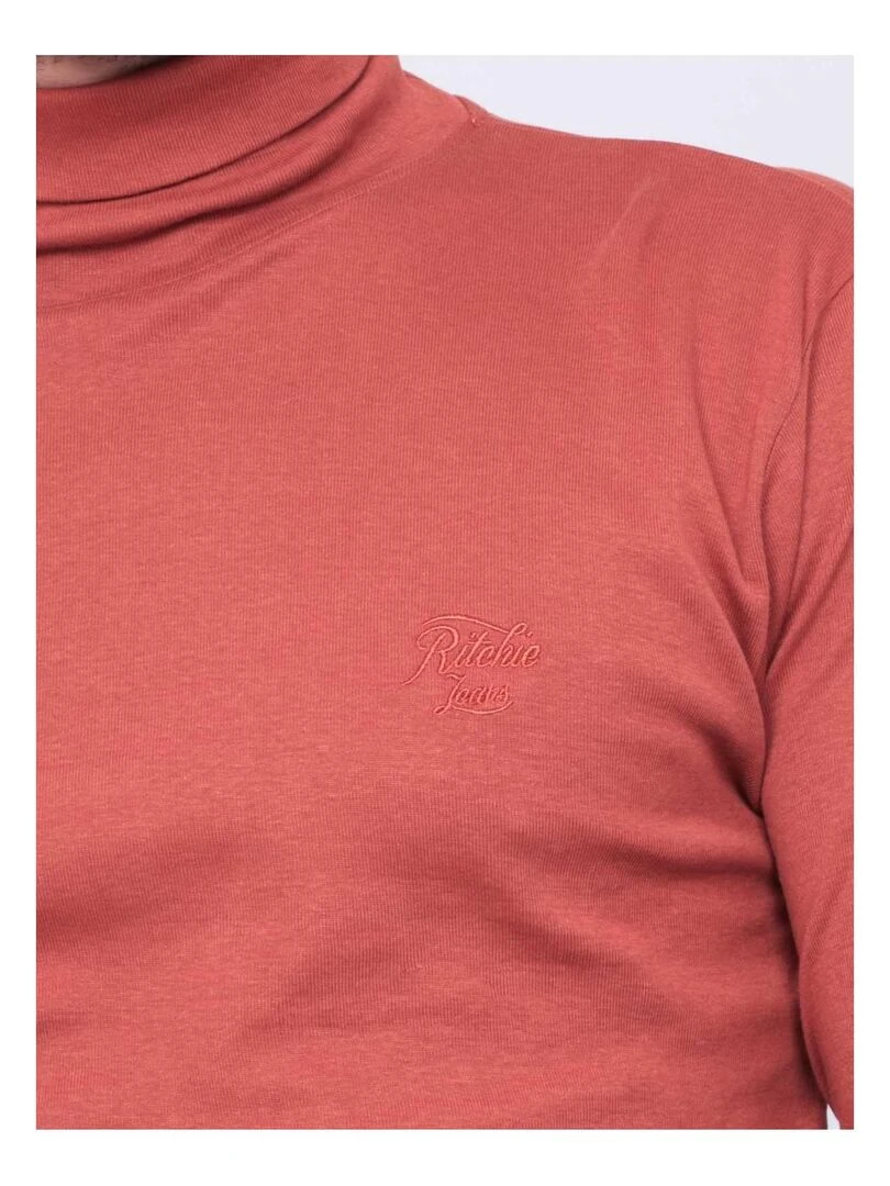 Sous pull pur coton WAREN   Rouge brique