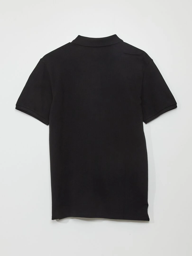 Polo en piqué de coton noir