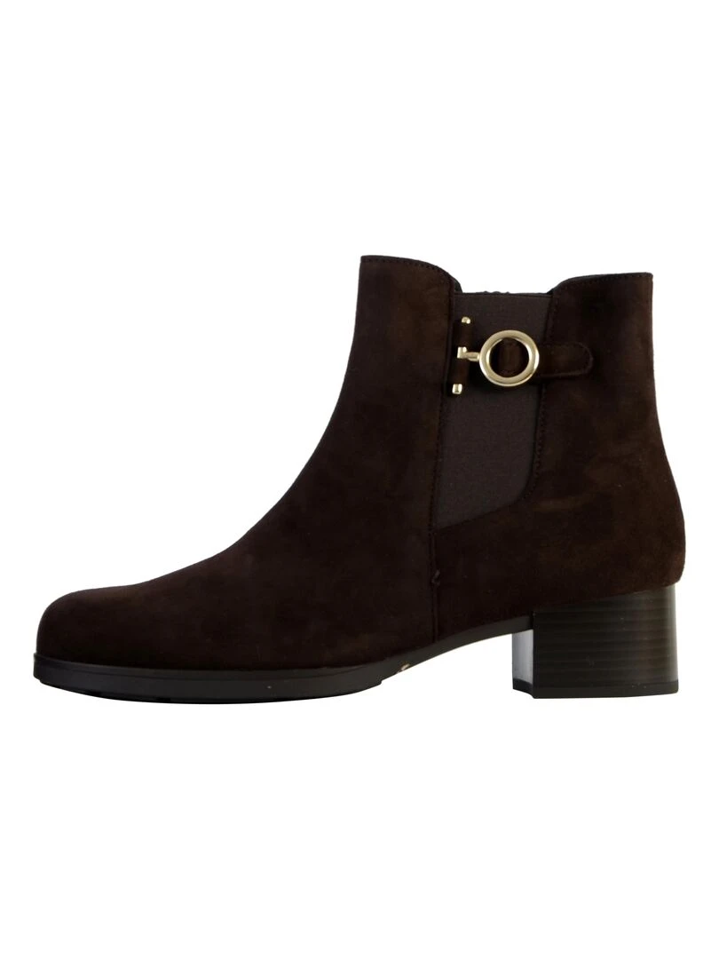 Bottine Cuir Gabor Samtchevreau Marron