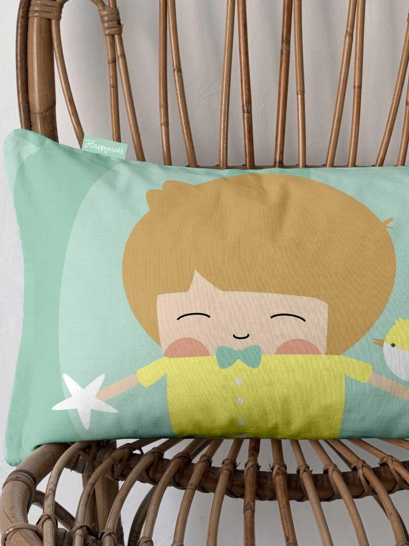Housse de coussin Air balloon "Happyfriday" Blanc