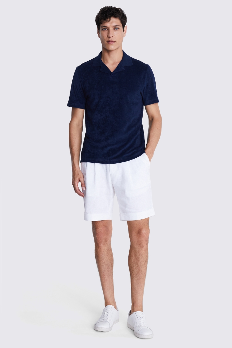 Linen Blend Pink Skipper Polo   Buy Online at Moss