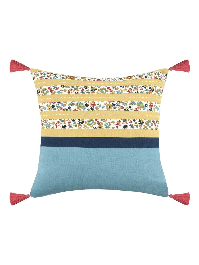 Coussin déhoussable à l'esprit folk Multicolore