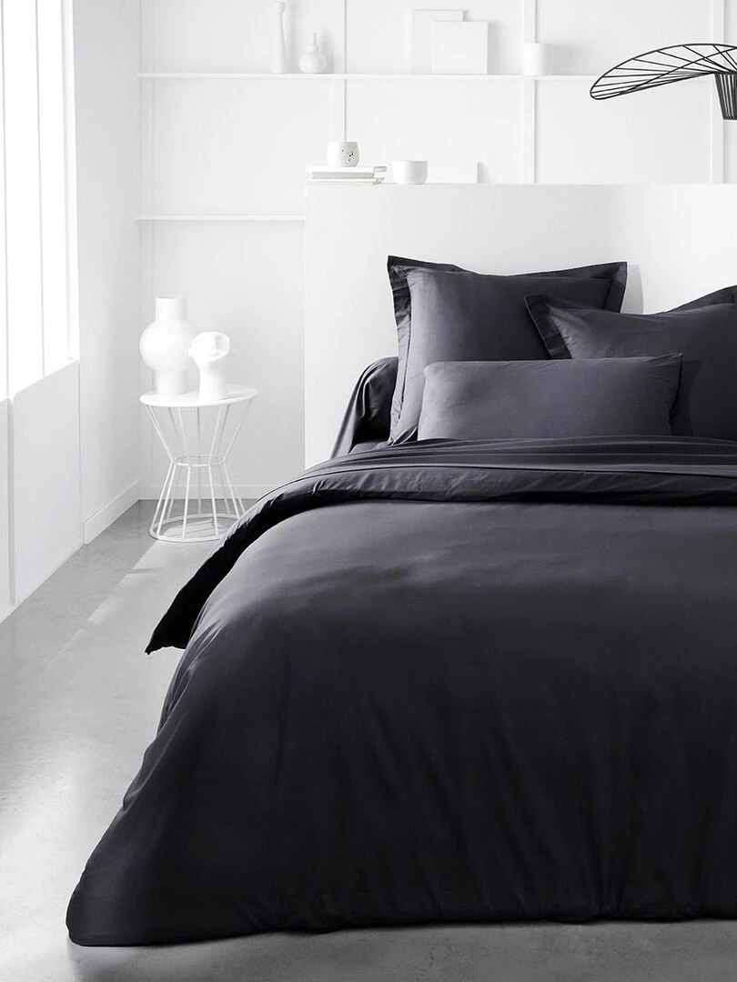 Drap plat pour lit 2 personnes uni 'ESSENTIAL' 'TODAY'   Gris