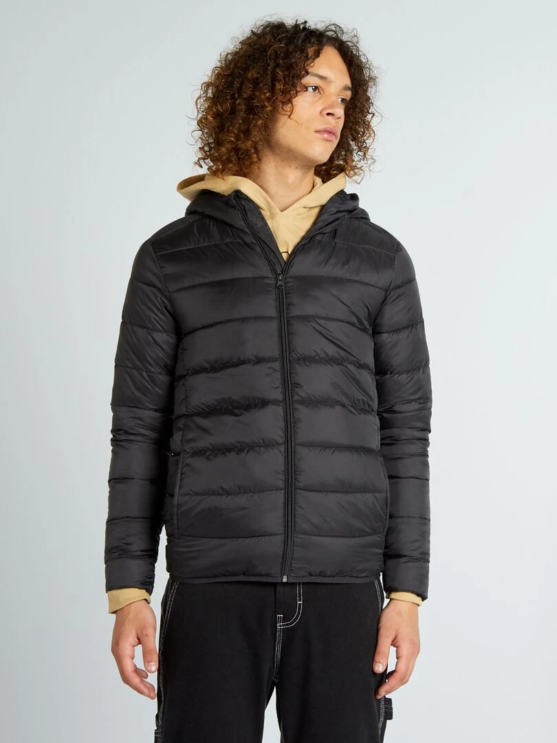 Doudoune matelassé à capuche   Noir