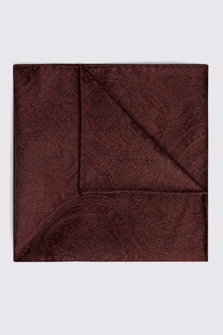 Burgundy Wedding Paisley Pocket Square Buy Online at Moss