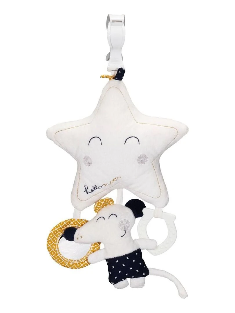 Jouet D'Activites Avec Pince en velours blanc SAUTHON Blanc