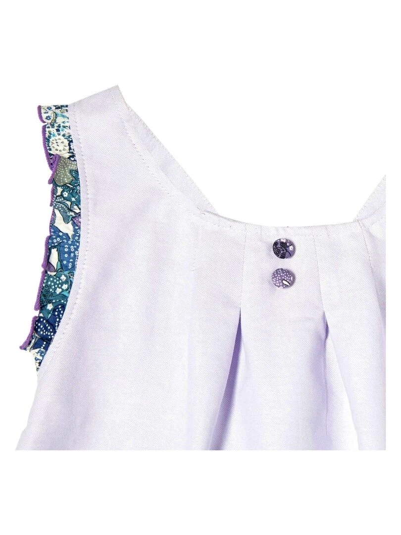 Robe Cérémonie Lilas Fleurie Bleu Fille   ANAIS   La Faute à Voltaire   Mauve