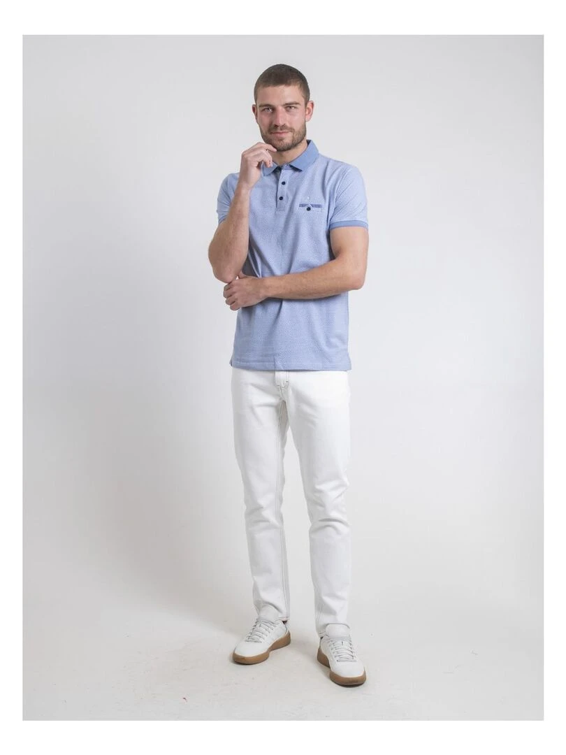 Polo manches courtes pur coton POULOUKA   Bleu marine