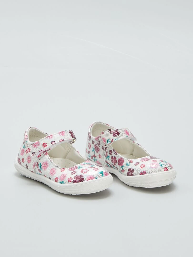 Chaussures babies à motif floral Rose