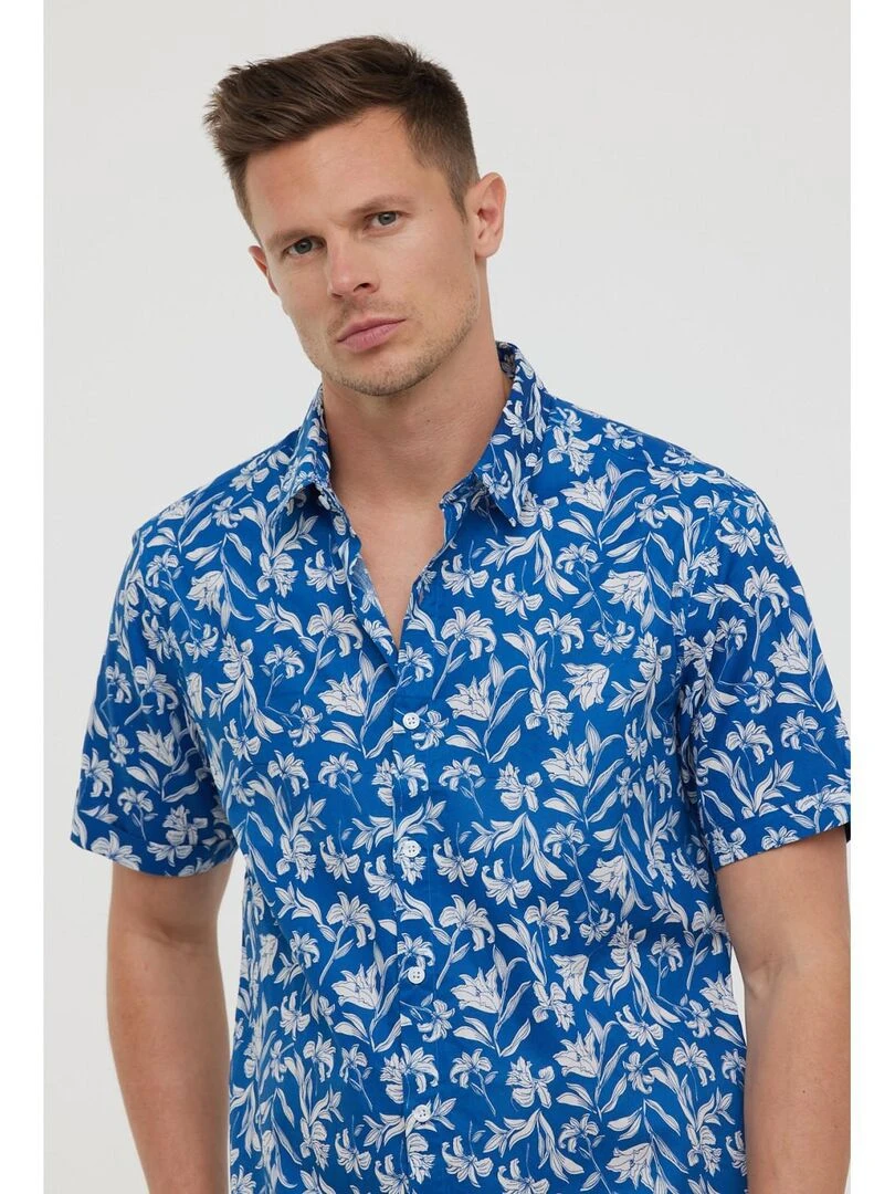 Lee Cooper   Chemise manches courtes coton regular DIEZ MC   Bleu céladon