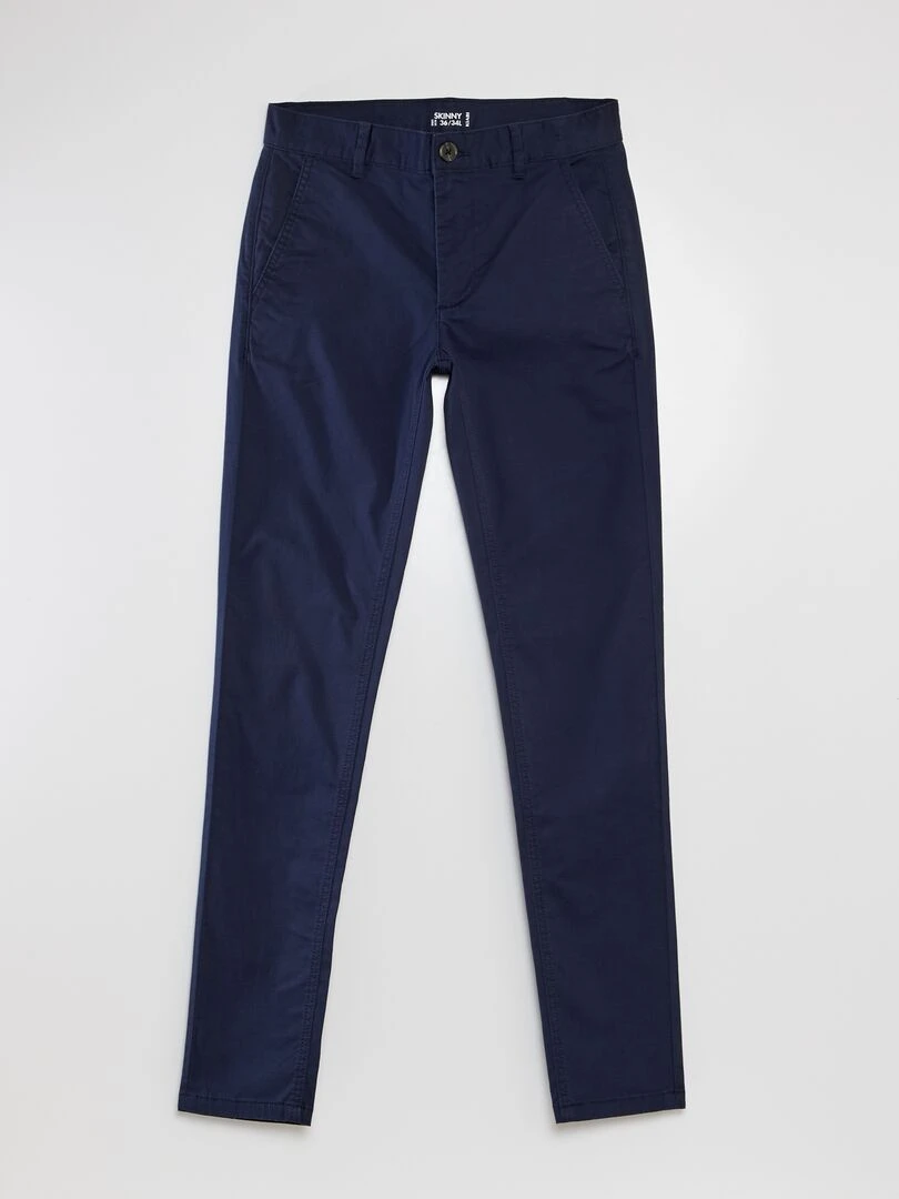 Chino skinny L34 bleu marine