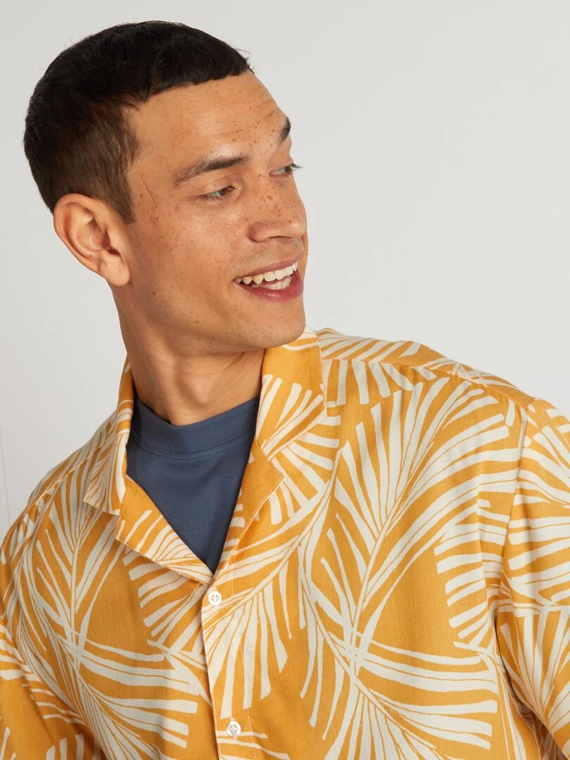 Chemise à manches courtes avec imprimé   Jaune