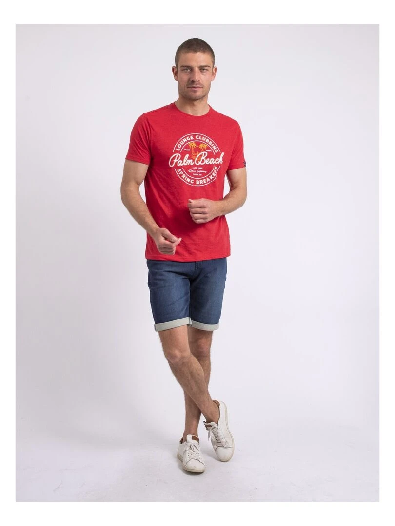 T shirt col rond NAKIWOK   Rouge