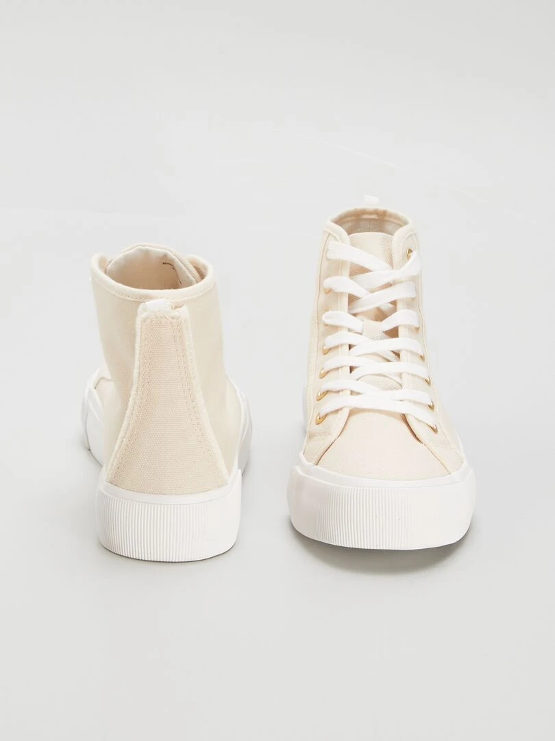 Baskets hautes en toile   Blanc