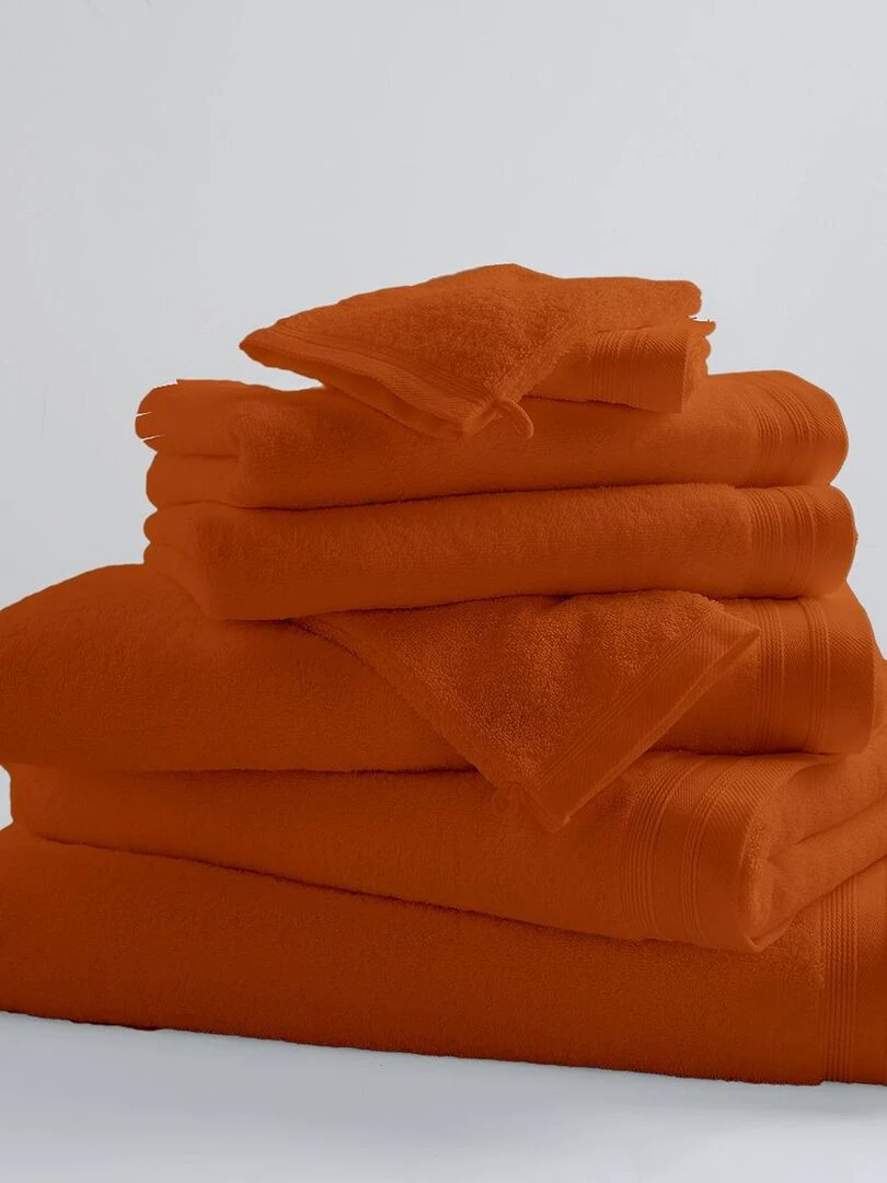 Lot de 2 Serviettes Invités Unies et Colorées Orange