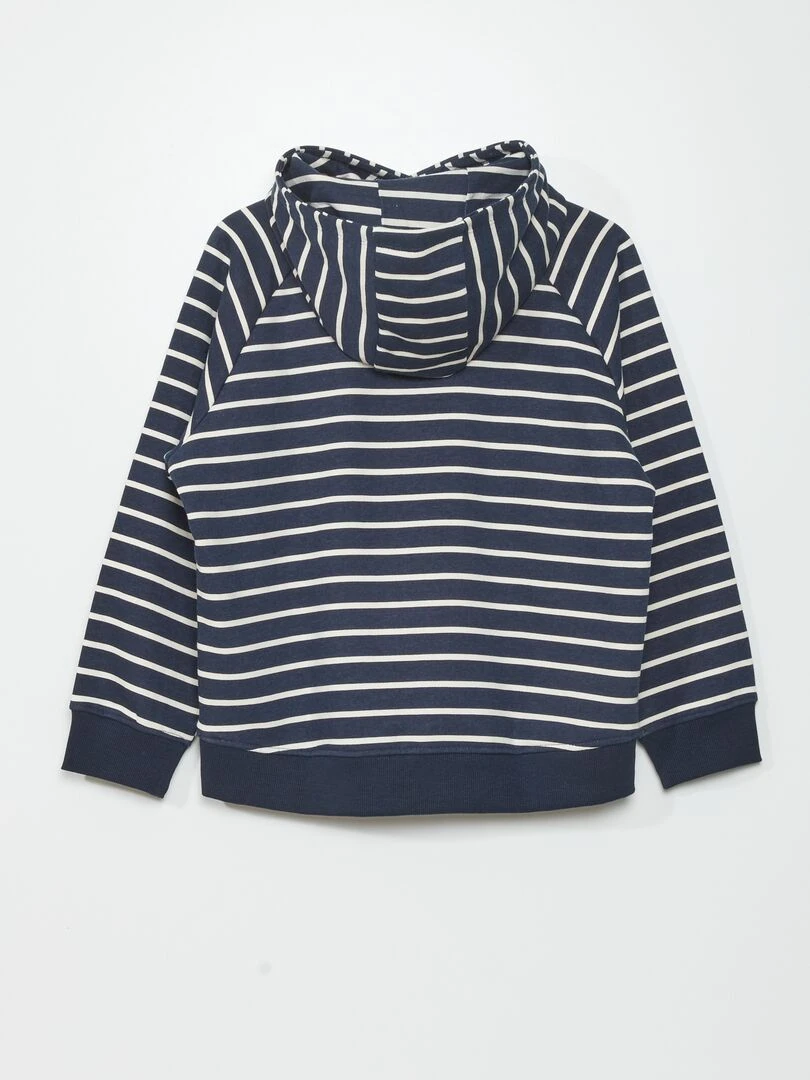 Sweat à capuche en molleton   So Easy   Bleu rayé