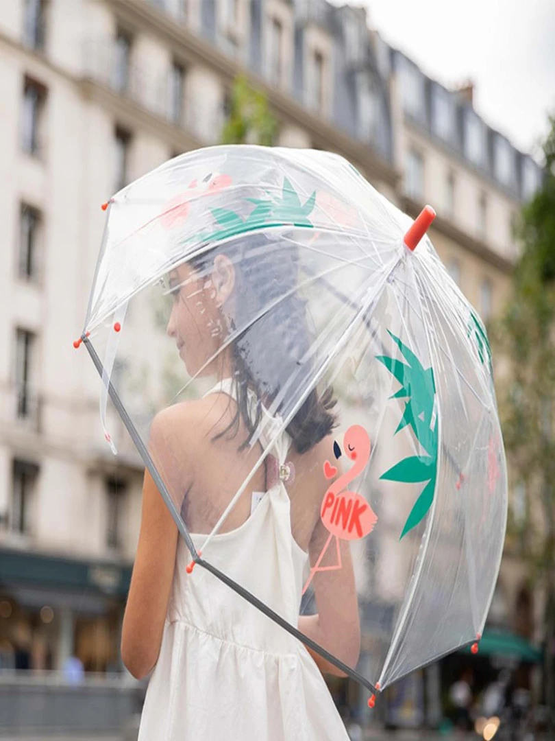 Parapluie Enfant Transparent Flamant Rose N/A