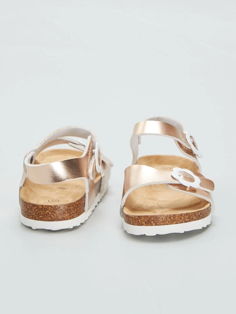 Sandales avec brides à boucles   Rose gold