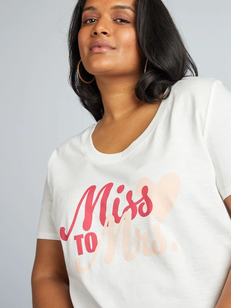 T shirt EVJF manches courtes Blanc