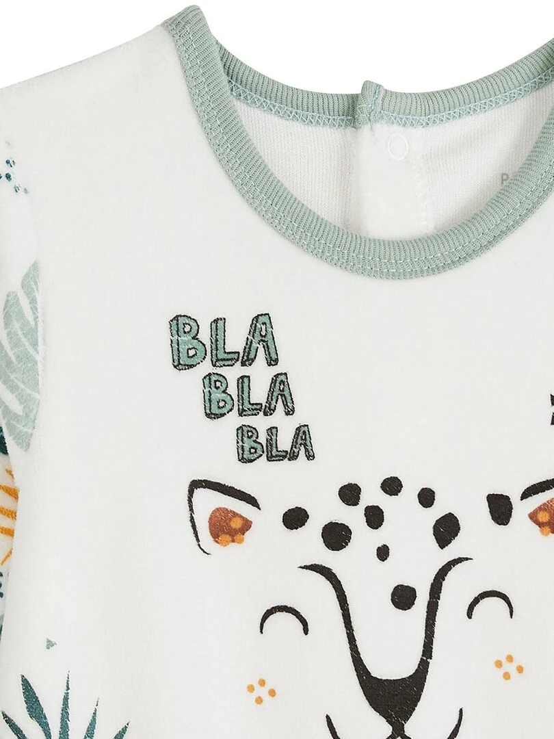 Pyjama bébé en velours Petit Bavard   Ecru
